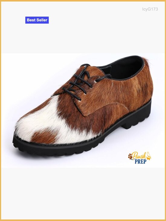 Shoes - Handmade Tricolor Cowhide Derby Oxford Shoes Chunky Sole Lace Up Vintage Flats